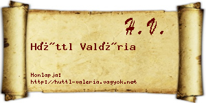 Hüttl Valéria névjegykártya